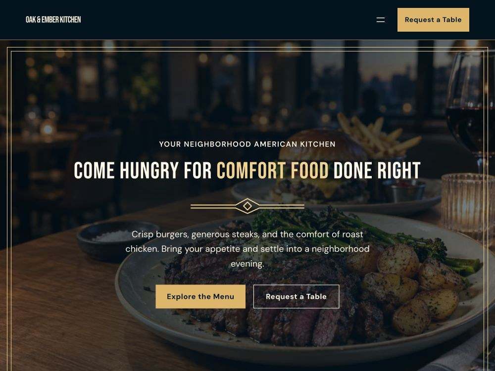 American Restaurant homepage in 04 · Golden Art Deco
